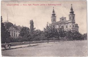 Nagyvárad, Oradea; Római katolikus püspöki palota a székesegyházzal / bishop's palace, church + "A Szent Jobb Országjárása 1942. V. 3. Nagyvárad" So. Stpl. (r)