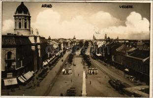 1929 Arad, Vedere / látkép, városi vasút, vonat, söröző, üzletek / general view, urban railway, train, beer hall, shops. photo