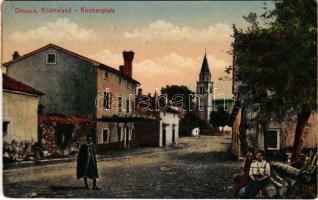 1918 Divaca, Divacca, Divaccia; Kirchenplatz / Church Square (wet damage)