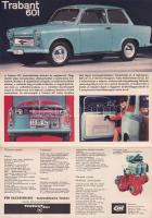 1964 Trabant 601, kihajtható, képekkel illusztrált, magyar nyelvű ismertető prospektus. VEB Sachsenr...