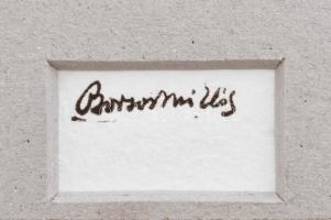 Borsos Miklós (1906-1990): Szent család. Rézkarc, papír, jelzett a karcon, számozott: 22/25, üvegeze...