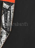 A. Varga Imre (1953-): Vörös és fekete. Olaj, fa, jelzett a hátoldalán. 48x48,5x2,5 cm