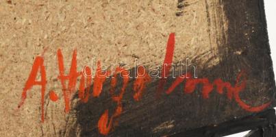 A. Varga Imre (1953-): Vörös és fekete. Olaj, fa, jelzett a hátoldalán. 48x48,5x2,5 cm