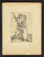 Reichsdruckerei metszet Albrecht Dürer után. Foltos. 11,5x7 cm, a Német Birodalmi Nyomda fakszimile reprodukciója, üvegezett keretben, 15,5x19,5 cm