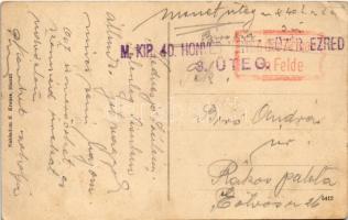 Sianki, Sianky; Dworzec / railway station (EK) + "M. KIR. 40, HONVÉD VITÉZ TÜZÉR EZRED 3. ÜTEG&...