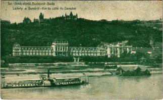 Budapest II. Szt. Lukács fürdő, Dunai uszoda, HATTYÚ gőzhajó (Rb)