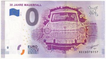 Németország 2019. 0E "30 Jahre Mauerfall" szuvenír bankjegy T:UNC  Germany 2019. 0 Euro "30 Jahre Mauerfall" souvenir banknote C:UNC