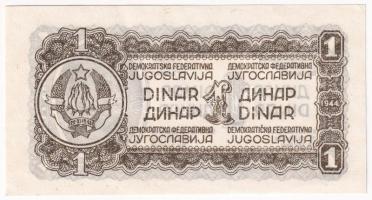 Jugoszlávia 1944. 1D T:XF 
Yugoslavia 1944. 1 Dinar C:XF
Krause P#48