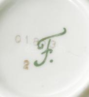 Fürstenberg német 3 részes reggeliző szett, jelzett, hibátlan, d: 19,5 cm