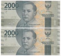 Indonézia 2016. 2000R (2x) sorszámkövetők "BA 5449837 - BA 5449838" T:UNC  Indonesia 2016. 2000 Rupiah (2x) consecutive serials "BA 5449837 - BA 5449838" C:UNC  Krause P#155a