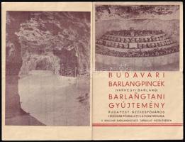 cca 1940 "Budavári barlangpincék (Várhegyi barlang) és barlangtani gyűjtemény - Budapest székesfőváros legújabb földalatti látványossága", képes ismertető prospektus