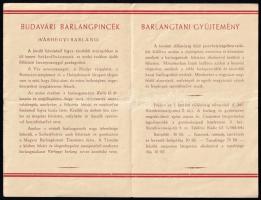 cca 1940 "Budavári barlangpincék (Várhegyi barlang) és barlangtani gyűjtemény - Budapest székes...