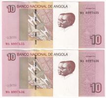 Angola 2012. 10K (2x) sorszámkövetők T:I  Angola 2012. 10 Kwanzas (2x) consecutive serials C:UNC