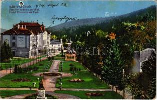 1914 Bártfa, Bártfafürdő, Bardejovské Kúpele, Bardiov, Bardejov; Erzsébet szálloda és park / hotel (fa)