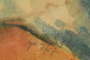 Olvashatatlan (Fazekas?) jelzéssel: Csendélet, 1957. Akvarell, papír. Sérült fakeretben. 42x31 cm