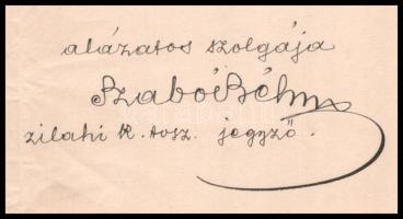 1893 Bp., a m. kir. igazságügyminisztérium által kiállított kinevezés / fizetési besorolás, Szabó Bé...