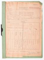 1957-1978 Ló papírok, 3 db: származási lap, marhalevél, állatkísérő lap; 8 db illetékbélyeggel, sérülésekkel