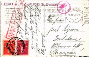 1942 Bucharest, Bukarest, Bucuresti, Bucuresci; Calea Victoriei / street view, automobiles, autobus,...