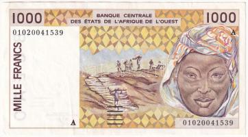 Nyugat Afrikai Államok / Elefántcsontpart 1991. 1000Fr T:VF Western African States / Ivory Coast 1991. 1000 Francs C:VF  Krause P#711A