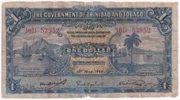 Trinidad és Tobago 1942. 1D "16D 53952" T:VG Trinidad & Tobago 1942. 1 Dollar "16D 53952" C:VG Krause 5.c