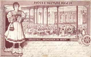 Vienna Hotel Wimberger beer hall litho