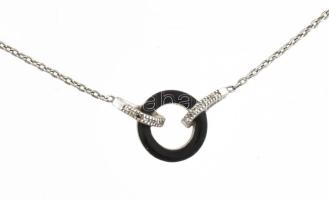 Ezüst(Ag) nyaklánc középrésszel, jelzett, állítható h: max.: 44 cm, bruttó: 4,1 g