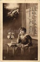 1915 Osztrák-magyar romantikus katonai lap / K.u.k. romantic military (EK) + "K.u.k. Militär-Zensur-Kommission Stanislau"