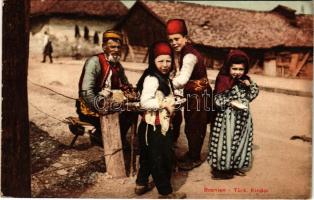 1915 Bosnien, Türk. Kinder / Török gyerekek Boszniában / Turkish children in Bosnia + "K. und k. Milit. Post Sarajevo 1." (fl)