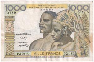 Nyugat Afrikai Államok / Elefántcsontpart DN (1977.) 1000Fr T:F Western African States / Ivory Coast ND (1977.) 1000 Francs C:F  Krause P#103A