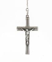 Ezüst(Ag) rózsafüzér, jelzés nélkül, h: 42 cm, nettó: 18,6 g