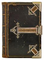 1919-1927 Tinédzser lány naplója, szép kézírásos feljegyzések, korabeli, rendkívül dekoratív, fémveretes egészbőr-kötésben, kulccsal zárható (működő zárral), kopottas borítóval, aranyozott lapélekkel, 19,5x13x2,5 cm