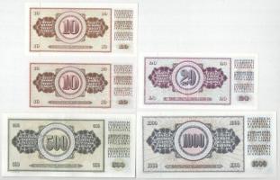 Jugoszlávia 1968. 10D (2x) + 1978. 20D + 1981. 500D + 1000D T:UNC,AU
Yugoslavia 1968. 10 Dinara (2x...