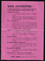 1933 A Turul szövetség röplapja a Numerus clausus megtartásáért valamint az egyetemi ifjúság egyéb követeléseinek ügyében