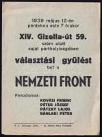 1939 Nemzeti Front választási röplap