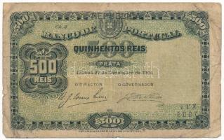 Portugália 1904. 500R T:VG kis szakadás, folt Portugal 1904. 500 Reis C:VG small tear, spot Krause P#105