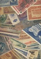 75 db klf magyar bankjegy korona-, pengő-, forint-időszakból jobbakkal, Adamovszky-katalógus alapján rendezve, variánsokkal T:II,II/III,III