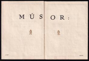 1922 AMB hangverseny műsor, kihajtható, grafikus: Kun, 10,5x8 cm