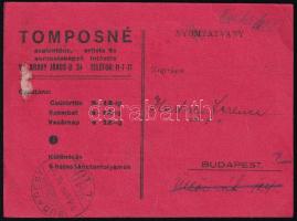 1935 Tomposné Szalontánc, Artista és Akrobataképző Intézete, meghívó Mikulás esti össztáncra, levélk...