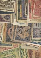 89 db klf magyar bankjegy korona-, pengő-, forint-időszakból jobbakkal, Adamovszky-katalógus alapján rendezve, variánsokkal T:II,II/III,III