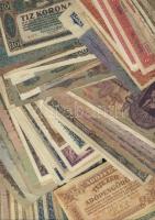 103 db klf magyar bankjegy korona-, pengő-, forint-időszakból jobbakkal, Adamovszky-katalógus alapján rendezve, variánsokkal T:II,II/III,III