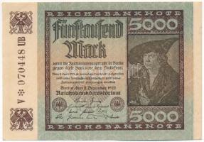 Németország / Weimari Köztársaság 1922. 5000M T:F szép papír Germany / Weimar Republic 1922. 5000 Mark C:F fine paper Krause P#77
