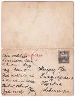 1908 Fonyód, padon ülő férfi. "Fonyódi Nóta" két oldalas kinyitható kottás képeslap (EK)