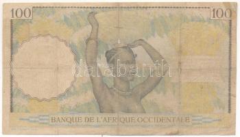 Francia Nyugat-Afrika 1941. 100Fr T:VG kis szakadások, az egyik sarka ragasztva
French West Africa ...