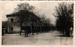 1941 Temerin, utca, Peter Franjo üzlete / street, shop. photo + "1941 Szabadka visszatért" So. Stpl