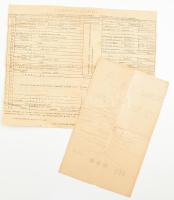 1930 Bp., foglalkoztatási tervezet a belbiztonsági szolgálatra bevonuló felügyelők számára + Katonai bemutató / szemle vázlata, két kézzel írt oldal