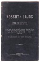 Takács József: Kossuth Lajos emlékezete a helyben felállítandó "Kossuth emlék" javára. Írta és Czegléden 1894. april 8. tartott gyász isteni tisztelet alkalmával elmondta: Takács József czeglédi ev. ref. lelkész. Czegléd, 1894, Czeglédi Ev. Ref. Egyház, 16 p. Kiadói papírkötés, szakadt borítóval.