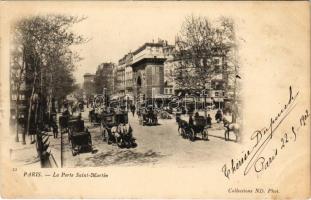 1902 Paris, Le Porte Saint Martin / street, shops (fl) - Eugen Dumtsa-nak címzett levél