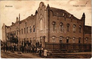 1916 Hatvan, Polgári iskola. Vasúti levelezőlapárusítás (fl)