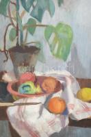 Mácsai István (1922- 2005): Csendélet. Olaj, vászon, jelezve jobbra lent, hátoldalán Képcsarnok Váll...