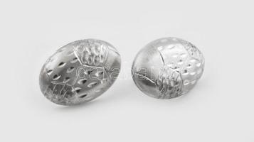 Ezüst(Ag) ovális, mintás fülbevalópár, jelzett, 2,3×1,5 cm, nettó: 4,9 g